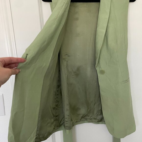 ZARA Mint Green Tuxedo Collar Vest – Size Small, Co-Ord Set Top - Picture 5 of 10